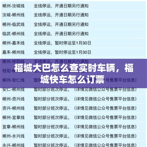福城大巴怎么查實(shí)時(shí)車輛，福城快車怎么訂票 