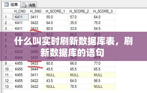 什么叫實(shí)時(shí)刷新數(shù)據(jù)庫表，刷新數(shù)據(jù)庫的語句 
