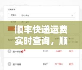 順豐快遞運費實時查詢，順豐快遞費用查詢快遞價格查詢 