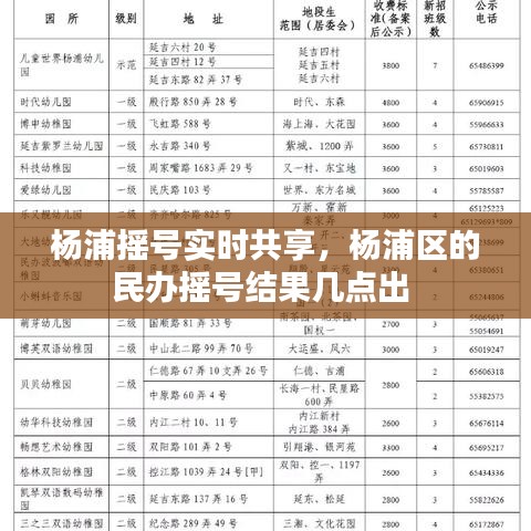 楊浦搖號實時共享，楊浦區(qū)的民辦搖號結果幾點出 