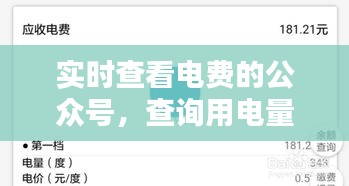 實(shí)時查看電費(fèi)的公眾號，查詢用電量的公眾號 