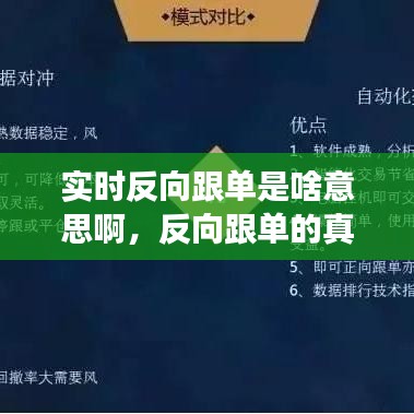 實時反向跟單是啥意思啊，反向跟單的真人真事 