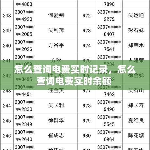 怎么查詢電費實時記錄，怎么查詢電費實時余額 