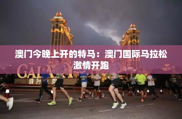 澳門(mén)今晚上開(kāi)的特馬：澳門(mén)國(guó)際馬拉松激情開(kāi)跑