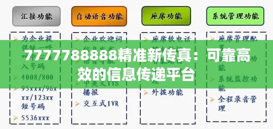 7777788888精準(zhǔn)新傳真：可靠高效的信息傳遞平臺