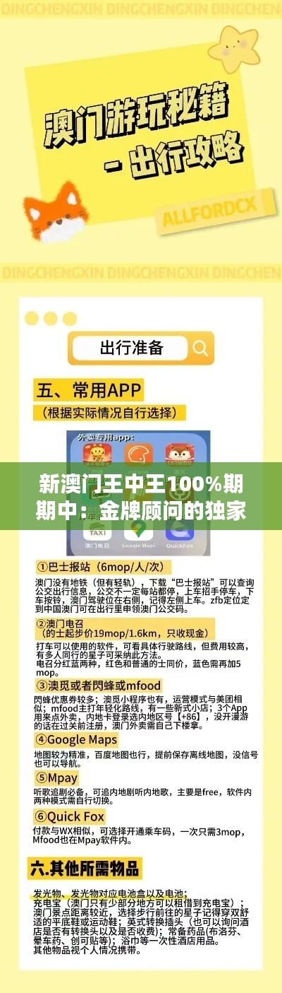 新澳門王中王100%期期中：金牌顧問的獨(dú)家財富攻略