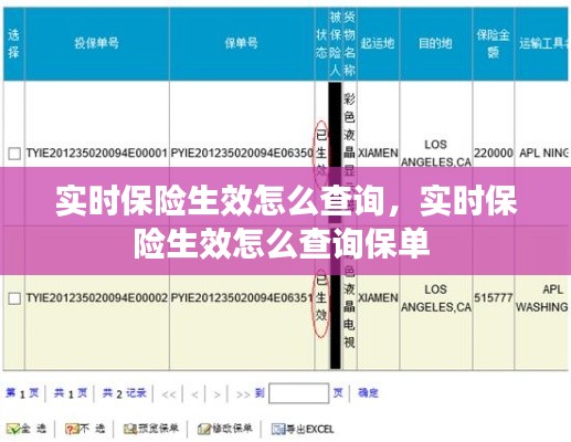 實(shí)時(shí)保險(xiǎn)生效怎么查詢(xún)，實(shí)時(shí)保險(xiǎn)生效怎么查詢(xún)保單 