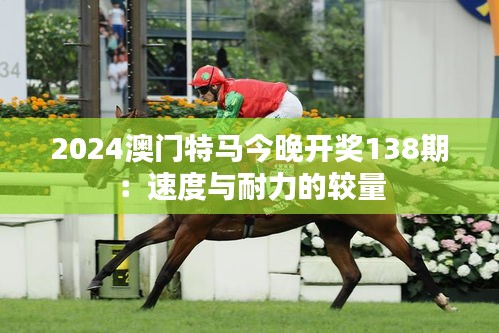 2024澳門特馬今晚開獎138期：速度與耐力的較量