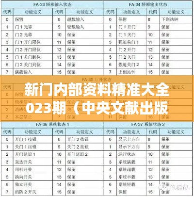 新門內部資料精準大全023期（中央文獻出版社）