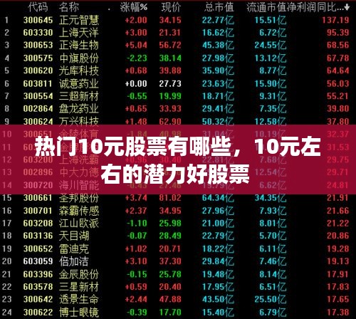 熱門10元股票有哪些，10元左右的潛力好股票 