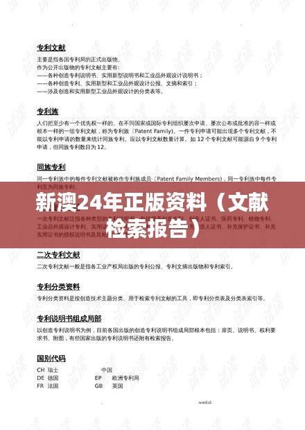 新澳24年正版資料（文獻(xiàn)檢索報(bào)告）