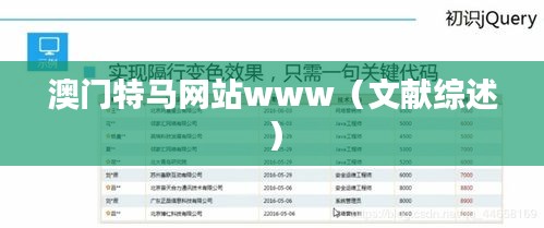 澳門特馬網(wǎng)站www（文獻(xiàn)綜述）