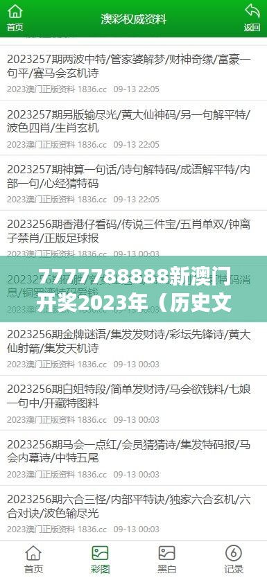 7777788888新澳門(mén)開(kāi)獎(jiǎng)2023年（歷史文獻(xiàn)）