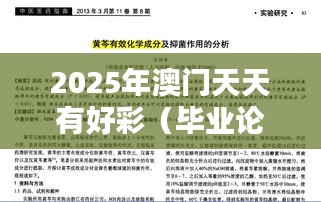 2025年澳門天天有好彩（畢業(yè)論文參考文獻）