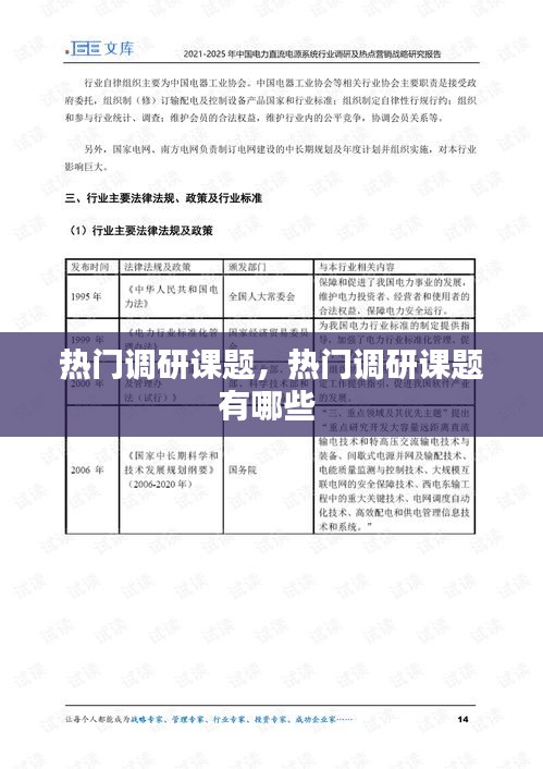 熱門調(diào)研課題，熱門調(diào)研課題有哪些 