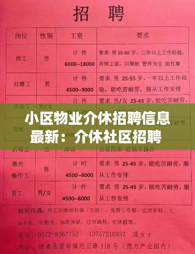 小區(qū)物業(yè)介休招聘信息最新：介休社區(qū)招聘 