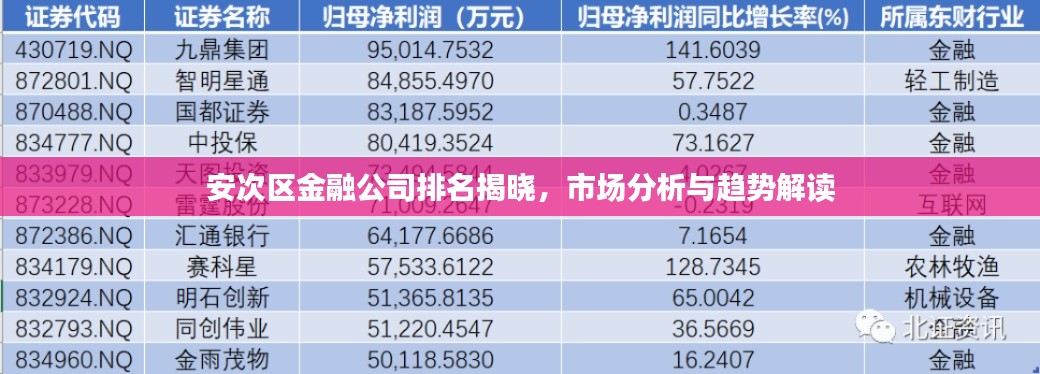 安次區(qū)金融公司排名揭曉，市場分析與趨勢解讀
