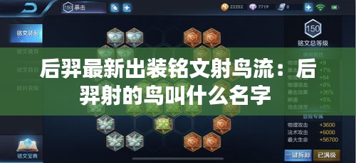 后羿最新出裝銘文射鳥流：后羿射的鳥叫什么名字 