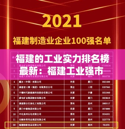 福建的工業(yè)實(shí)力排名榜最新：福建工業(yè)強(qiáng)市 