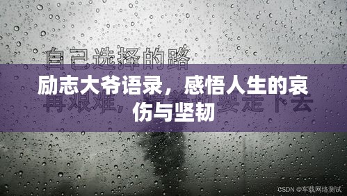 勵(lì)志大爺語錄，感悟人生的哀傷與堅(jiān)韌