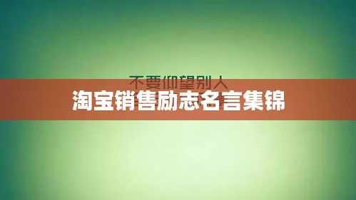 淘寶銷售勵志名言集錦