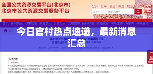 今日官村熱點速遞，最新消息匯總