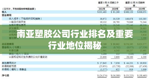 南亞塑膠公司行業(yè)排名及重要行業(yè)地位揭秘