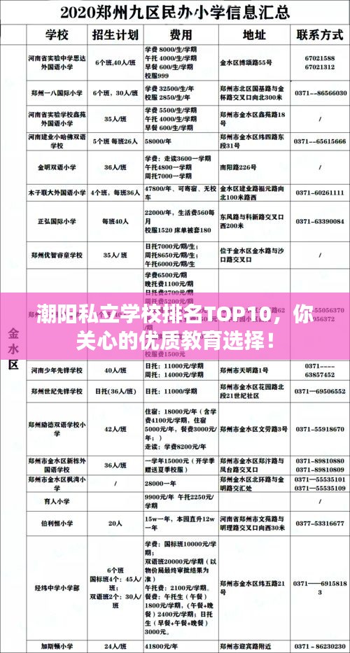 潮陽(yáng)私立學(xué)校排名TOP10，你關(guān)心的優(yōu)質(zhì)教育選擇！