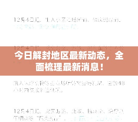 今日解封地區(qū)最新動(dòng)態(tài)，全面梳理最新消息！