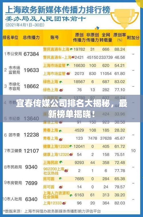 宜春傳媒公司排名大揭秘，最新榜單揭曉！