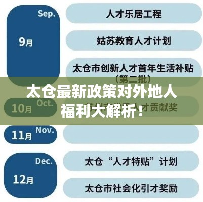 太倉(cāng)最新政策對(duì)外地人福利大解析！