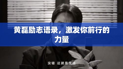 黃磊勵志語錄，激發(fā)你前行的力量