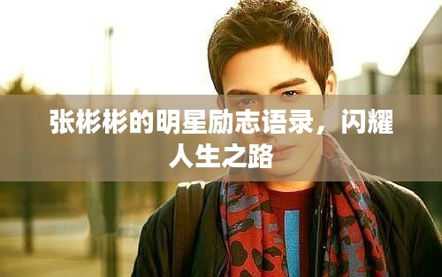 張彬彬的明星勵志語錄，閃耀人生之路