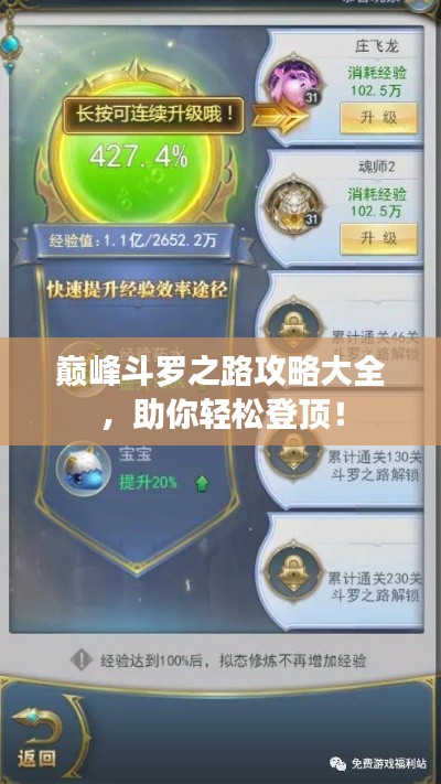 巔峰斗羅之路攻略大全，助你輕松登頂！