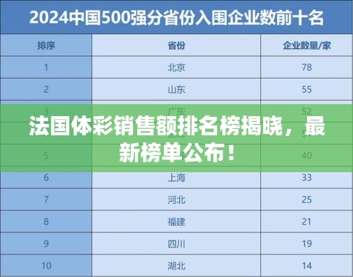 法國體彩銷售額排名榜揭曉，最新榜單公布！