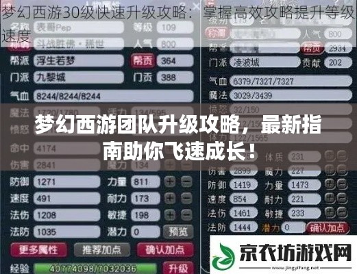 夢幻西游團隊升級攻略，最新指南助你飛速成長！