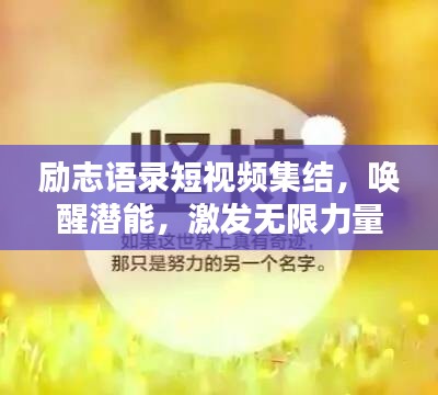 勵志語錄短視頻集結(jié)，喚醒潛能，激發(fā)無限力量！
