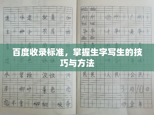 百度收錄標(biāo)準(zhǔn)，掌握生字寫生的技巧與方法