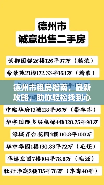 德州市租房指南，最新攻略，助你輕松找到心儀房源