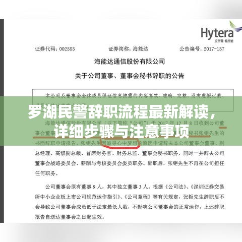 羅湖民警辭職流程最新解讀，詳細(xì)步驟與注意事項(xiàng)