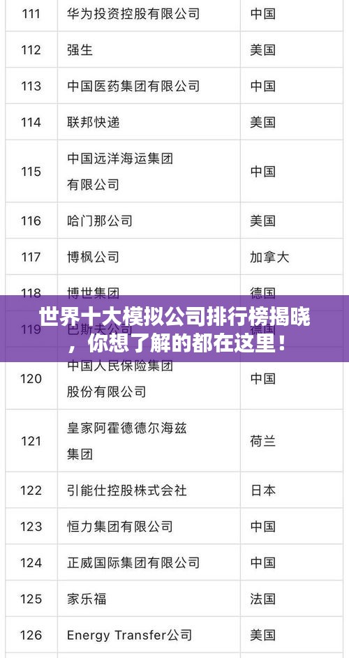 世界十大模擬公司排行榜揭曉，你想了解的都在這里！