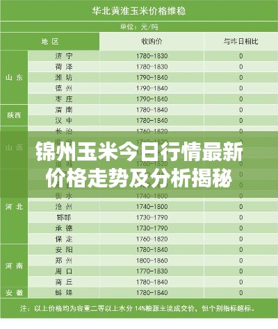 錦州玉米今日行情最新價(jià)格走勢(shì)及分析揭秘