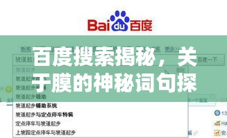 百度搜索揭秘，關(guān)于膜的神秘詞句探索