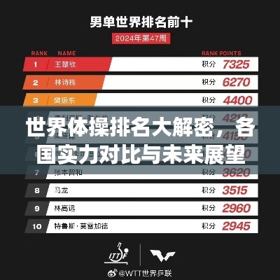 世界體操排名大解密，各國實力對比與未來展望