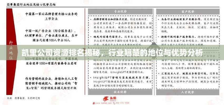 凱里公司資源排名揭秘，行業(yè)翹楚的地位與優(yōu)勢分析