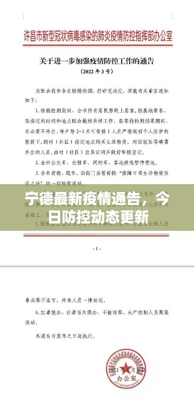 寧德最新疫情通告，今日防控動態(tài)更新