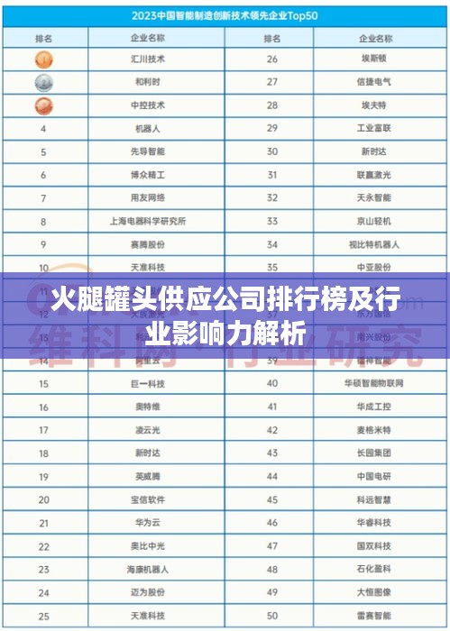 火腿罐頭供應公司排行榜及行業(yè)影響力解析