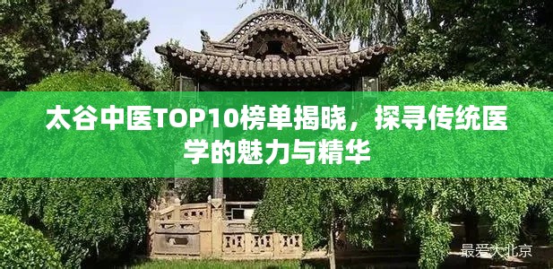 太谷中醫(yī)TOP10榜單揭曉，探尋傳統(tǒng)醫(yī)學(xué)的魅力與精華
