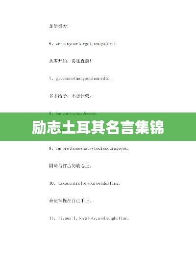勵(lì)志土耳其名言集錦