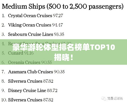 豪華游輪體型排名榜單TOP10揭曉！